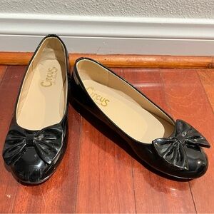 Circus by Sam Edelman Black Felicity Chelzee Bow Patent Ballet Flats Size 5